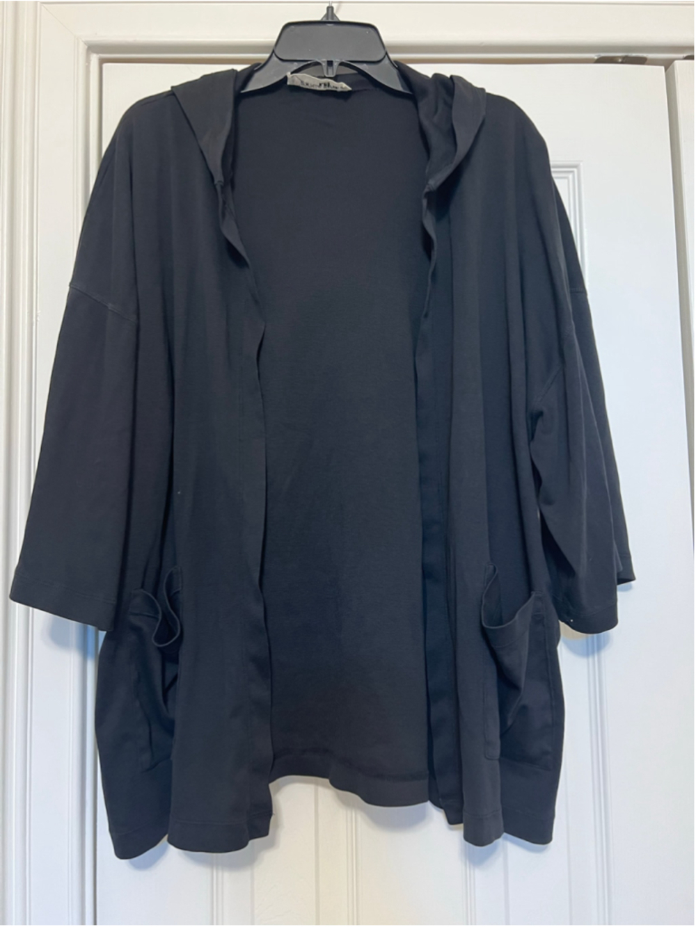 Women's Sonia Rykiel Black Hooded Cardigan Size L (missing tie)